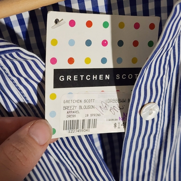 Gretchen Scott Blue and White Checkered Shirt - Picture 4 of 6